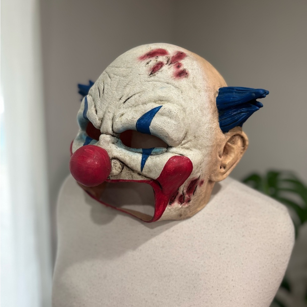 Vintage Creepy Clown Latex Mask Made in Mexico Horror Halloween Adult Costume